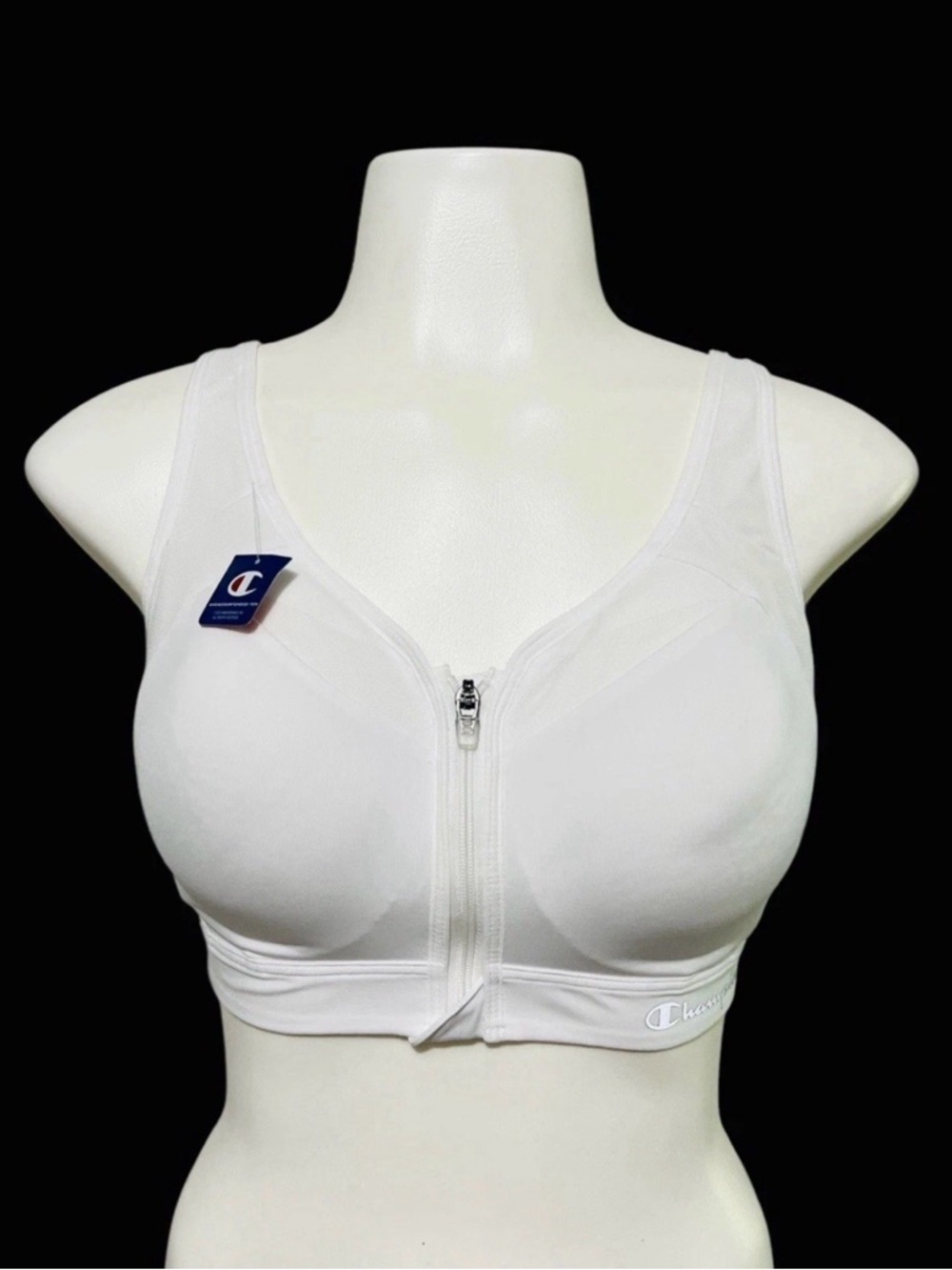 Champion Motion Control Front Zip High Impact Sports Bra White Size 42D - Picture 6 of 10